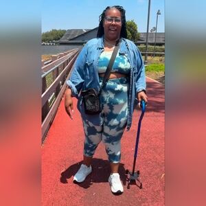 Adore Me Blue Tie-Dye Leggings Set